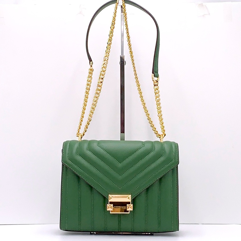 MICHAEL KORS MEDIUM FLAP CHAIN
SHOULDER CROSSBODY BAG FERN
GREEN COLOR - Picture 11 of 16